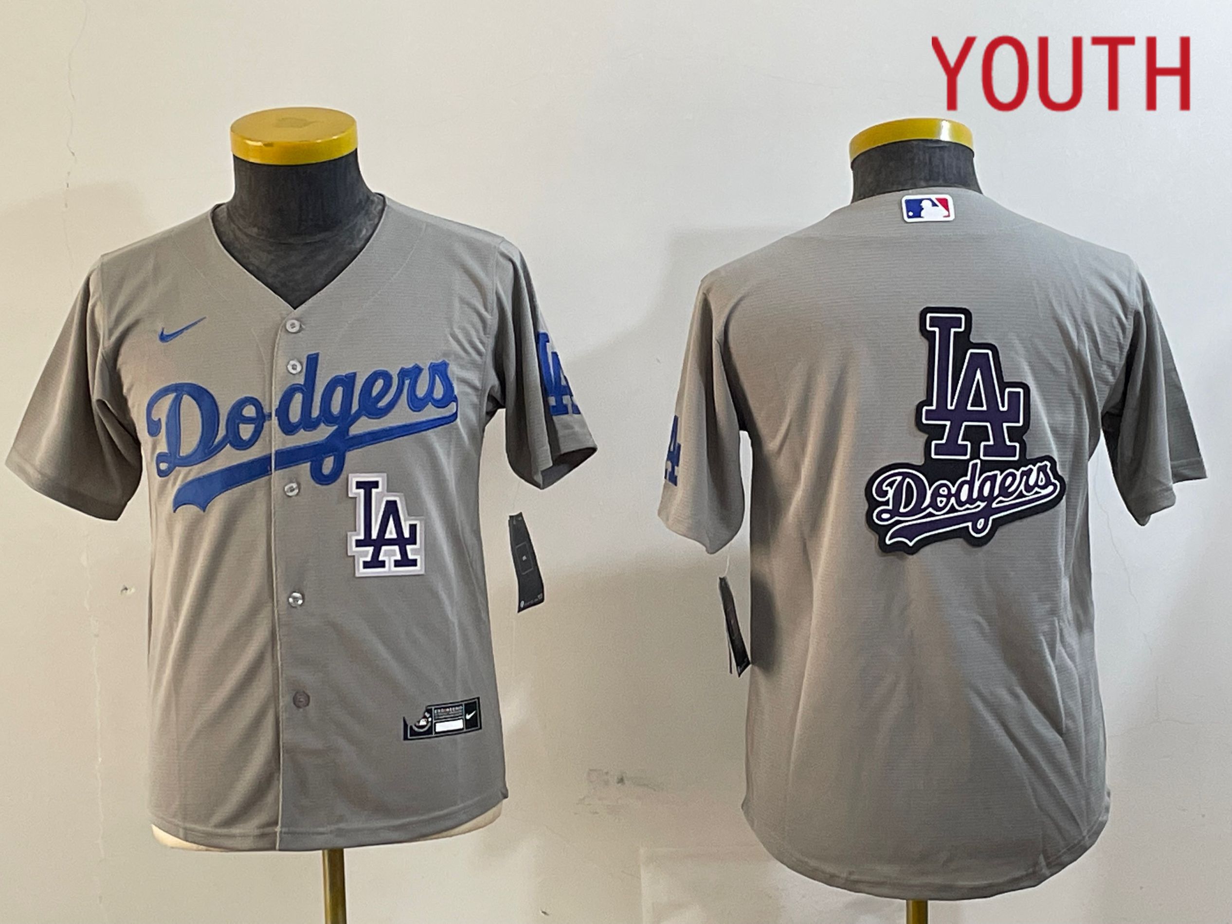 Youth Los Angeles Dodgers Blank Grey Game 2024 Nike MLB Jersey style 12167